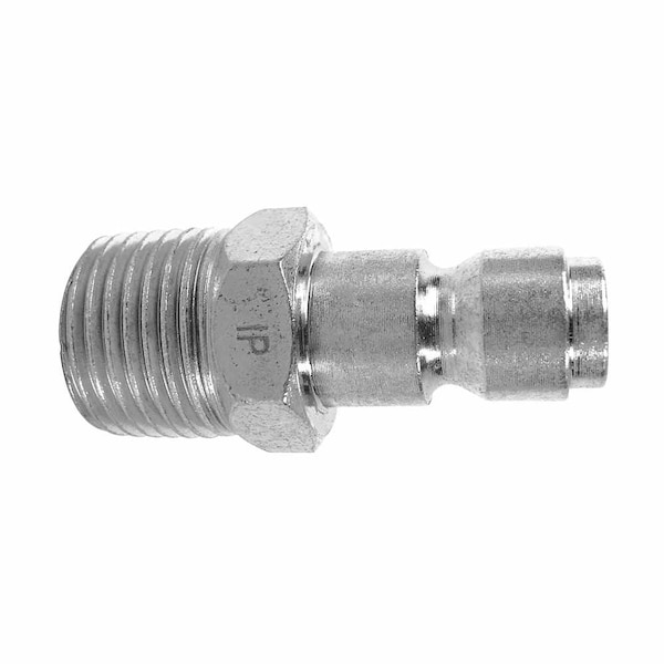 Interstate Pneumatics Automotive Coupler Plug, 3/8 in x 1/2 in Male NPT, Steel, Zinc-Plated CPA681 - main